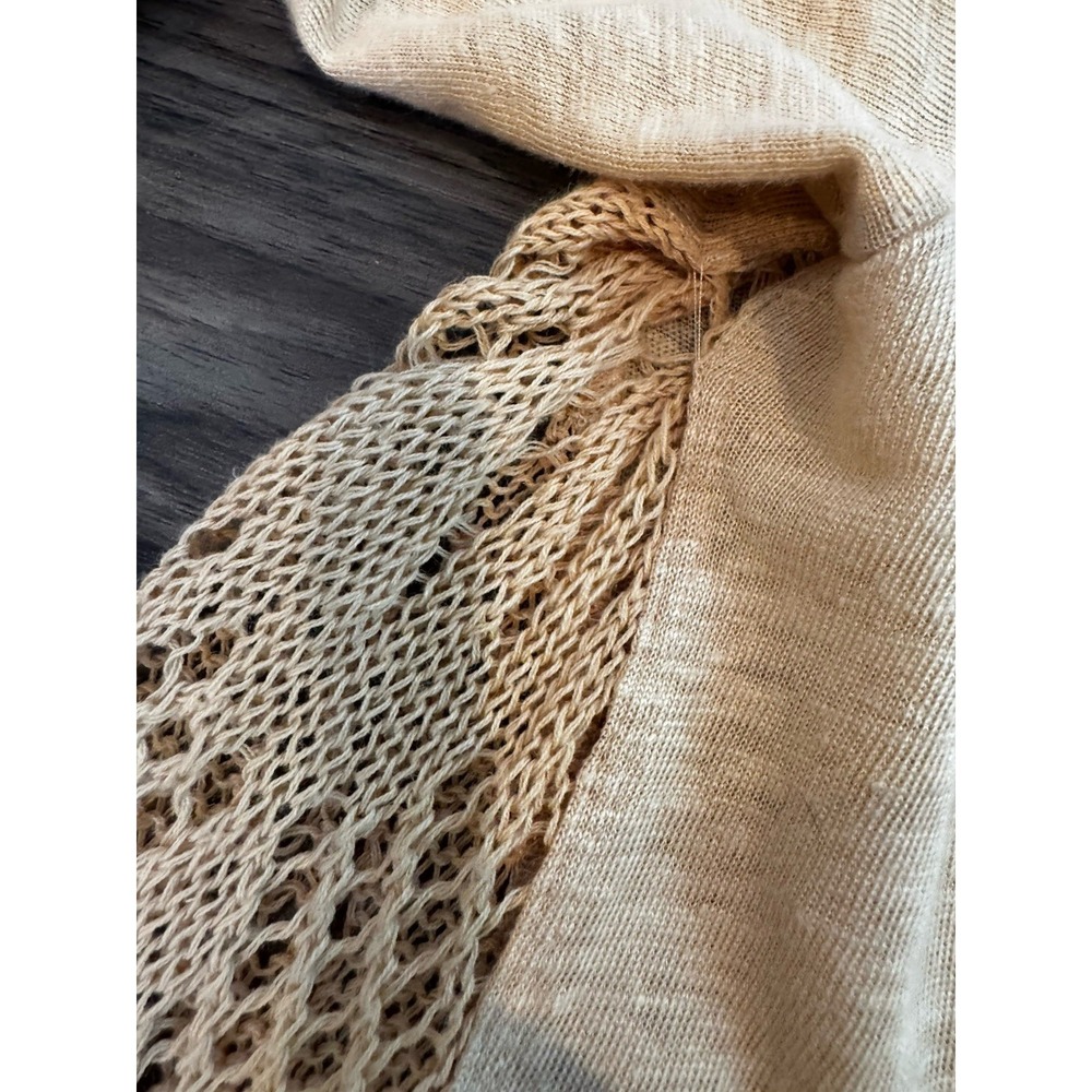 Tyler Boe Linen Top L Khaki Lagenlook Coastal Chic Boho Resort Minimalist - Picture 11 of 14